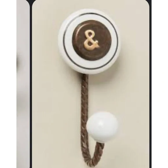 Anthropologie Cachet Monogram Towel Hook Letter “K” - Picture 3 of 8